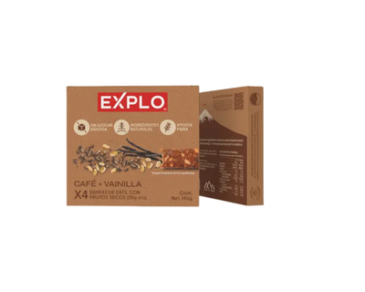 Caja barras café+vainilla Explo 4pzas