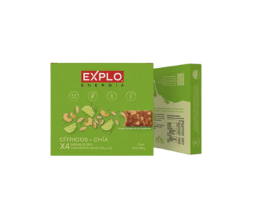 Caja barras cítricos+chía Explo 4pzas