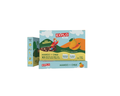 Caja barras kids mango+chile Explo 4pzas