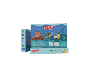 Caja barras kids piña+coco Explo 4pzas